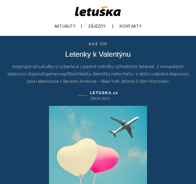Letuška.cz: Letenky k Valentýnu, Benátky, poukazy – únor 2023 | Nuslet.cz