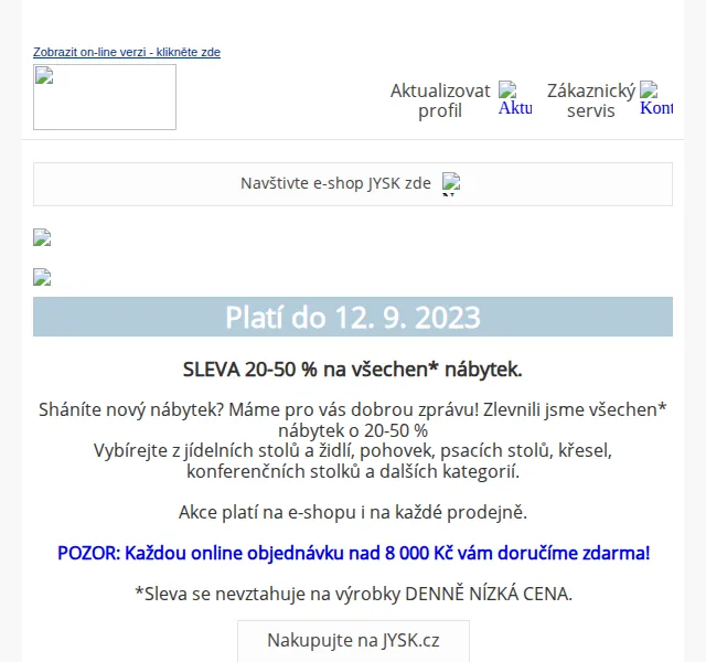 JYSK: Sleva 20-50 % na veškerý nábytek – červenec 2026 | Nuslet.cz