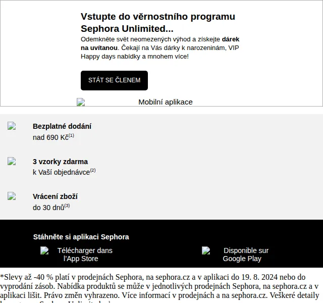 Sephora: slevy až –40 % – červenec 2026 | Nuslet.cz