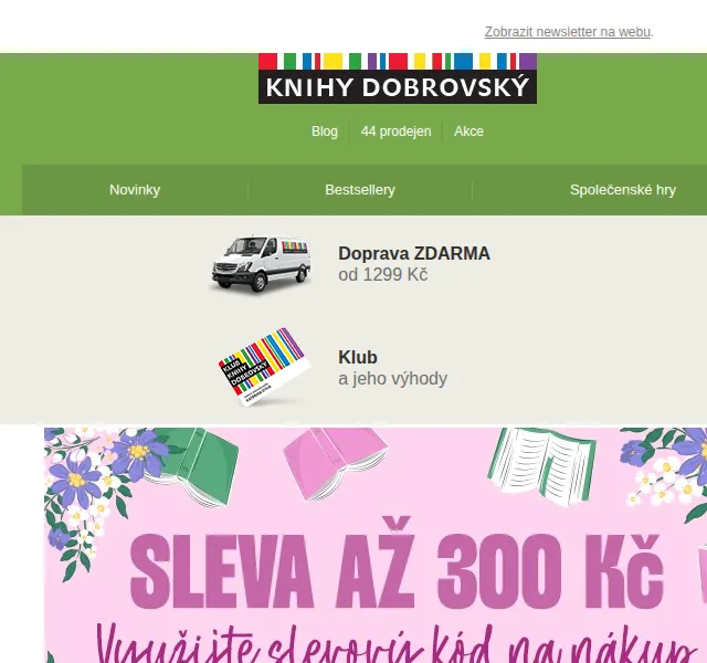 KnihyDobrovsky.cz: sleva až 300 Kč – červenec 2026 | Nuslet.cz