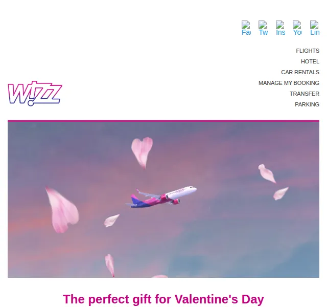 Wizz Air: 14% sleva na letenky na Valentýna – červen 2026 | Nuslet.cz