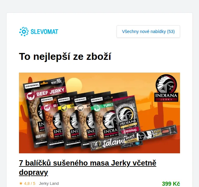 Slevomat: 7 balíčků sušeného masa Jerky – červen 2026 | Nuslet.cz