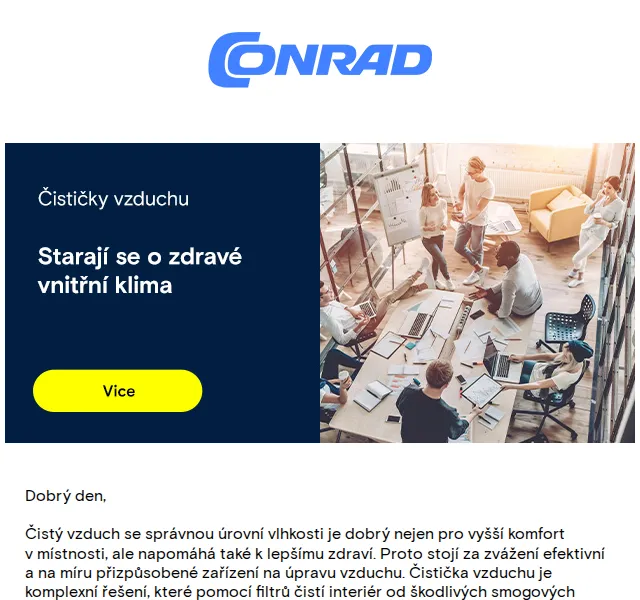 Conrad Electronic: Čističky vzduchu a odvlhčovače – červenec 2026 | Nuslet.cz