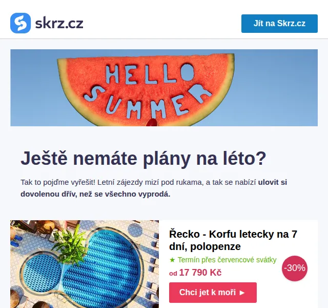 Skrz: Letní zájezdy 2026 – slevy až 39 % v červnu 2026 | Nuslet.cz