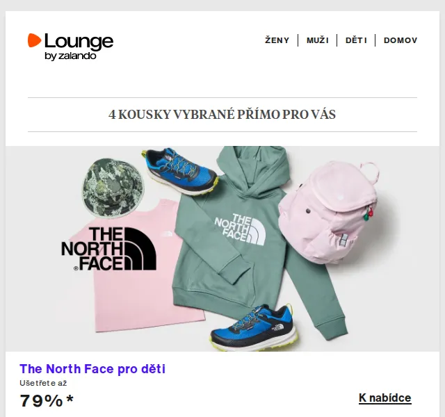 Lounge by Zalando: Calvin Klein, North Face až -75 % | duben 2026