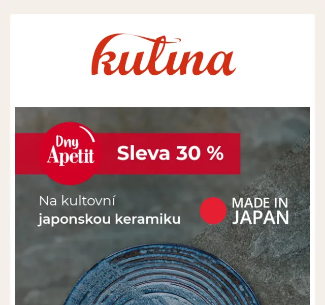 KULINA.cz: Sleva 30 % na ruční keramiku Made in Japan – červen 2026 | Nuslet.cz