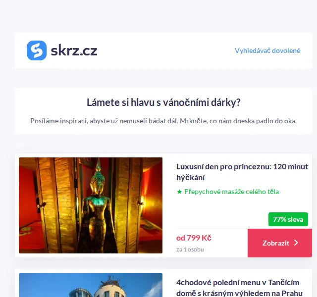 Vánoce na Skrz: Dárky do 5 minut se slevami až 77 % – červenec 2026 | Nuslet.cz