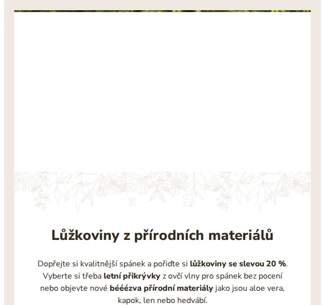 Ovečkárna: Lůžkoviny z přírodních materiálů se slevou 20 % – červenec 2026 | Nuslet.cz