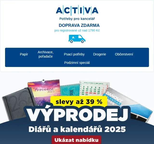obchod.activa.cz: Slevy až 39 % na diáře a vánoční dárky – červenec 2026 | Nuslet.cz