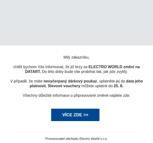 Electro World: změna na DATART – červenec 2026 | Nuslet.cz