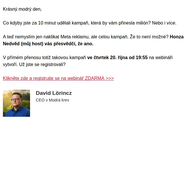 David Lörincz: Webinář Kampaň za 10 minut – červen 2026 | Nuslet.cz