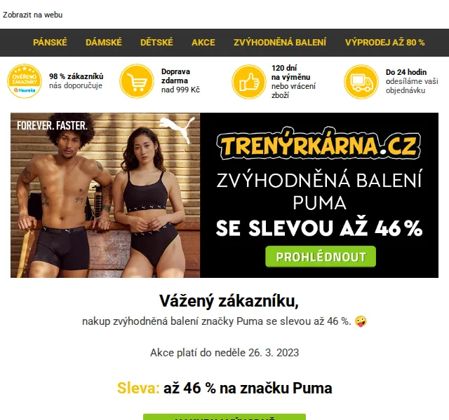 Lukáš z Trenýrkárna.cz: Puma se slevou až 46 % – březen 2026 | Nuslet.cz