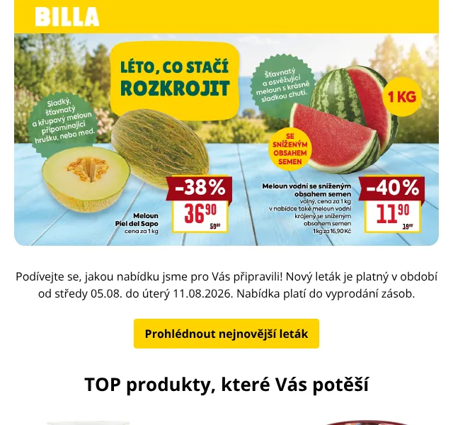 Billa: Haagen-Dazs -59 %, Smetana -31 % – srpen 2026
