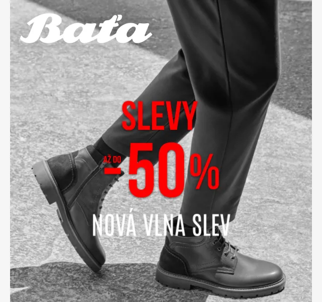 Baťa: -50 % sleva kožené kousky – duben 2026