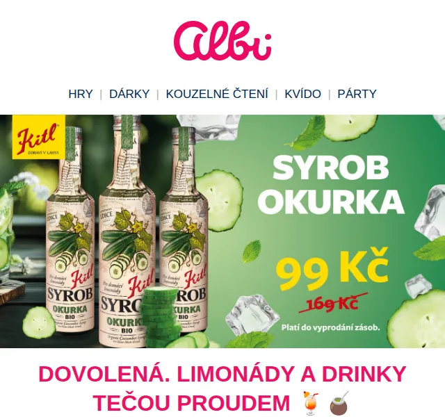 Albi: Kitl sirupy, čutory a cestovní sady – červenec 2026 | Nuslet.cz