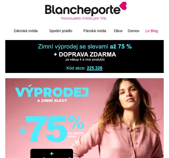 Blancheporte: Sleva až -75 % – Finální zimní výprodej | Nuslet.cz