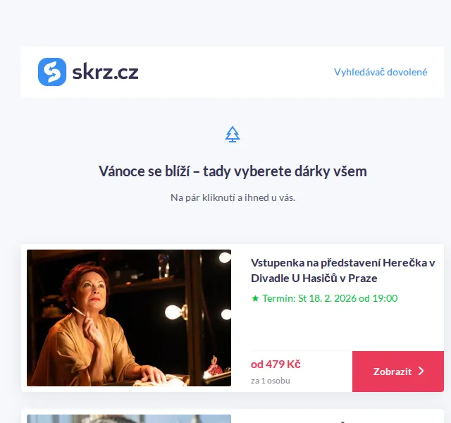 Vánoce na Skrz: dárky do 1 500 Kč – červenec 2026 | Nuslet.cz
