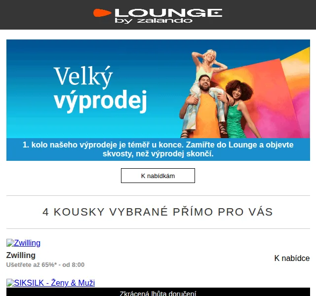 Lounge by Zalando: Velký výprodej Zwilling, SIKSILK, PULL&BEAR – červen 2026 | Nuslet.cz