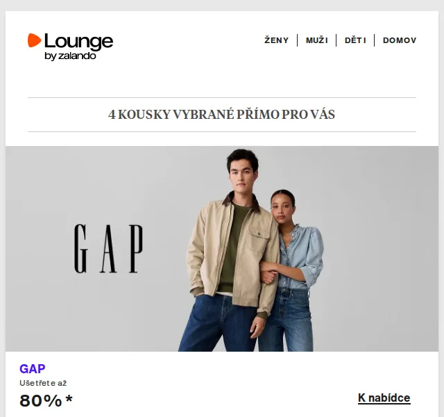 Lounge by Zalando: GAP, Karl Lagerfeld, Puma – sleva až 80 % – duben 2026