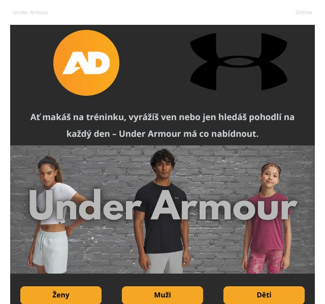 AD Sport.cz: Under Armour sport. oblečení – srpen 2026