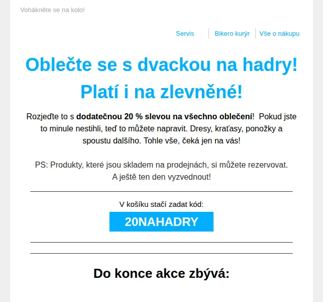 czbikero: Sleva 20 % na oblečení – červen 2026 | Nuslet.cz