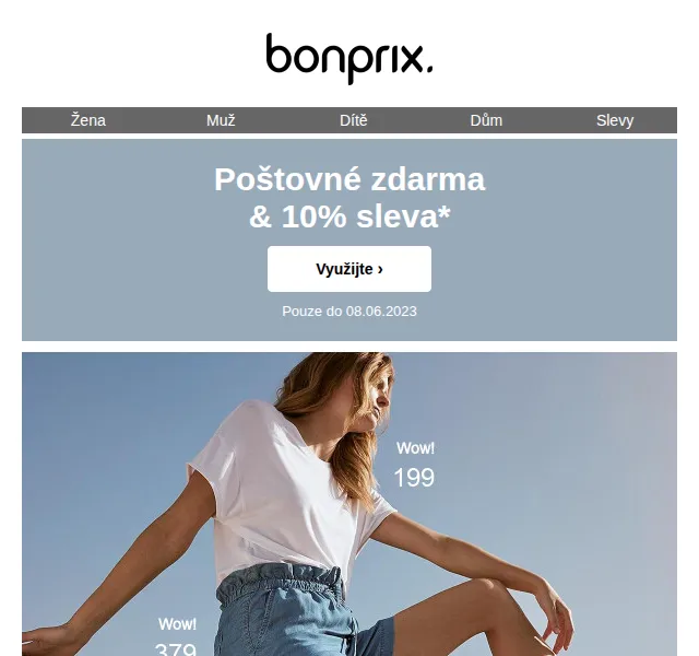 Bonprix: 10% sleva a poštovné zdarma na letní outfit – červenec 2026 | Nuslet.cz