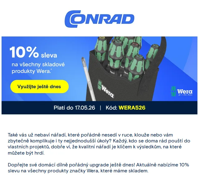 Wera nářadí - exkluzivní sleva 10% na conrad.cz