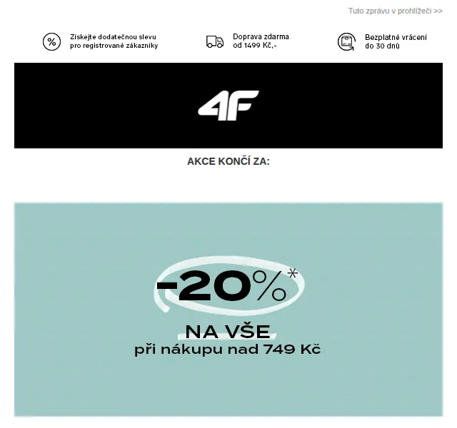 4Fstore: Všechno zboží se slevou 20 % – červen 2026 | Nuslet.cz