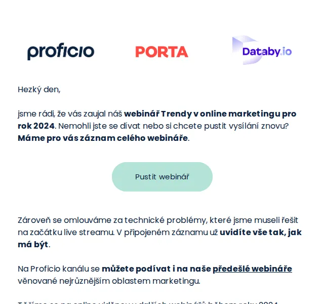 PROFICIO tým: Záznam webináře o trendech v marketingu – červenec 2026 | Nuslet.cz