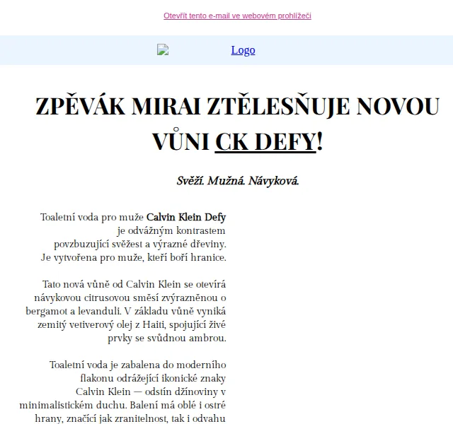 Fade: Calvin Klein Defy nová vůně – červen 2026 | Nuslet.cz