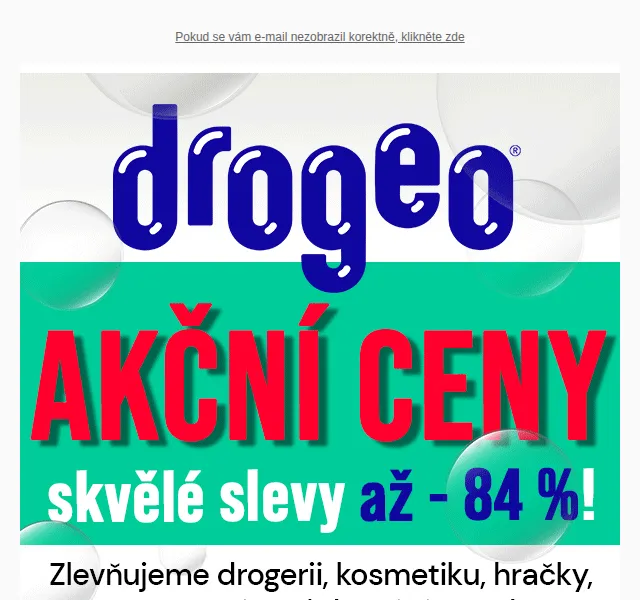 Drogeo: MEGA výprodej se slevou až 84 % – červen 2026 | Nuslet.cz