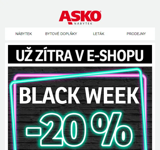 Asko Nábytek: SLEVA 20 % na vše – červenec 2026 | Nuslet.cz