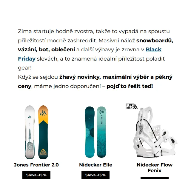 SNOWBOARD ZEZULA: Black Friday snowboardy – červenec 2026 | Nuslet.cz