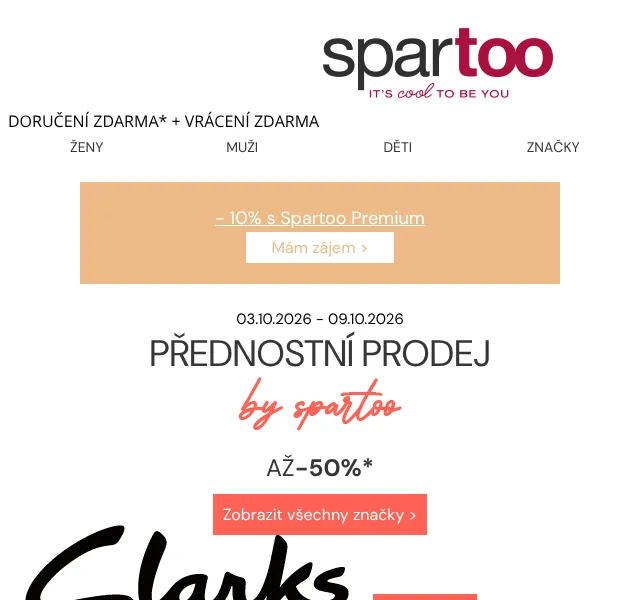 Spartoo: slevy až -50 % na Dr. Martens a Clarks – říjen 2026
