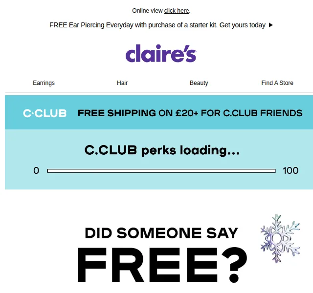 Claire's: Dárek zdarma k nákupu za 30+ – červenec 2026 | Nuslet.cz