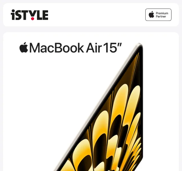 iSTYLE: Nový MacBook Air 15″ od 815 Kč/měsíčně – červen 2026 | Nuslet.cz