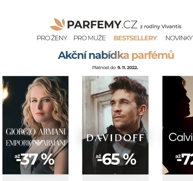 Parfemy.cz: Calvin Klein až -72 %, Davidoff až -65 % – červen 2026 | Nuslet.cz