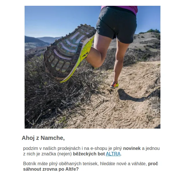 Namcheshop: ALTRA běžecká obuv – červen 2026 | Nuslet.cz