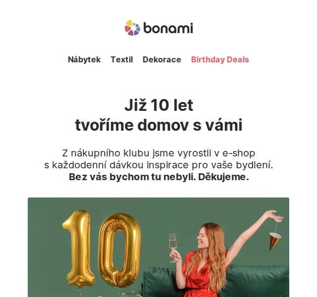 Bonami: narozeninová sleva až 50 % – červen 2026 | Nuslet.cz