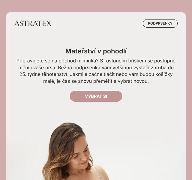 Astratex: Těhotenská a kojicí podprsenka – září 2026