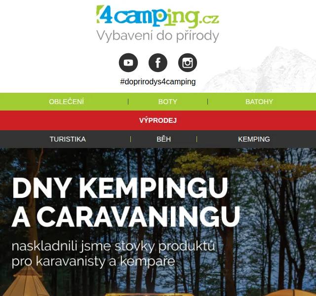 4camping: Dny kempingu – dodatečná 10% sleva na Outwell, Coleman – červen 2026 | Nuslet.cz