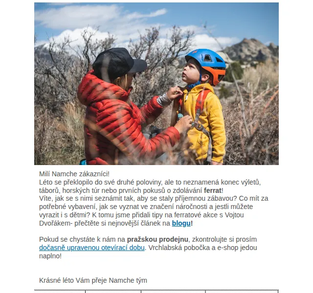 Namcheshop: ferrata a letní outdoor – červen 2026 | Nuslet.cz