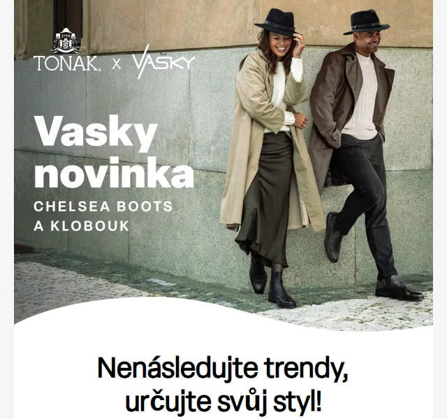 Vasky x Tonak nová kolekce Chelsea a Fedora – červen 2026 | Nuslet.cz