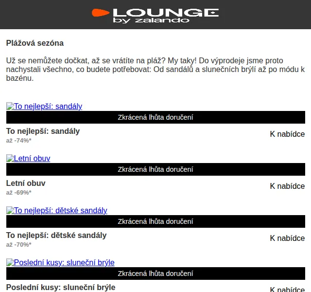 Lounge by Zalando: Letní výprodej sandály až -74 % – červen 2026 | Nuslet.cz