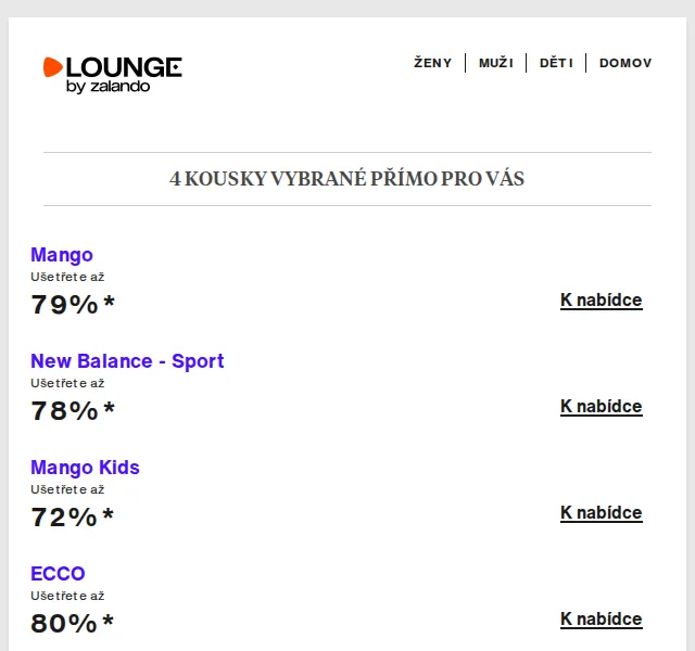 Lounge by Zalando: Mango, New Balance & ECCO až 80 % – červenec 2026 | Nuslet.cz