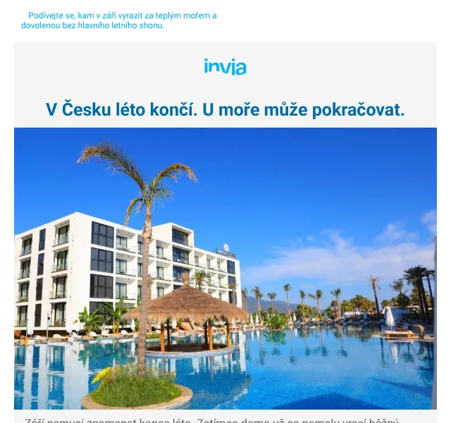 Invia: Září u moře – Egypt, Turecko od 11 690 Kč