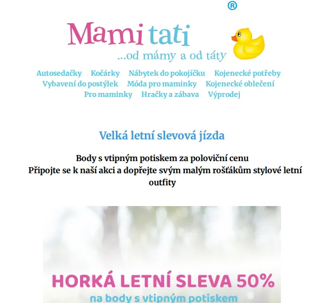 Mamitati.cz: Body s vtipným potiskem za 50 % – červenec 2026 | Nuslet.cz
