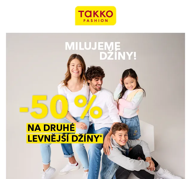 Takko Fashion: 50% sleva na druhý pár džínů – červenec 2026 | Nuslet.cz