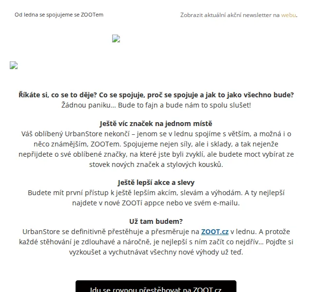 UrbanStore: Poslední slevy před přechodem na ZOOT – červenec 2026 | Nuslet.cz