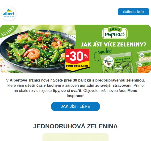 Albert: Krájená zelenina Menu Inspirace – červen 2026 | Nuslet.cz